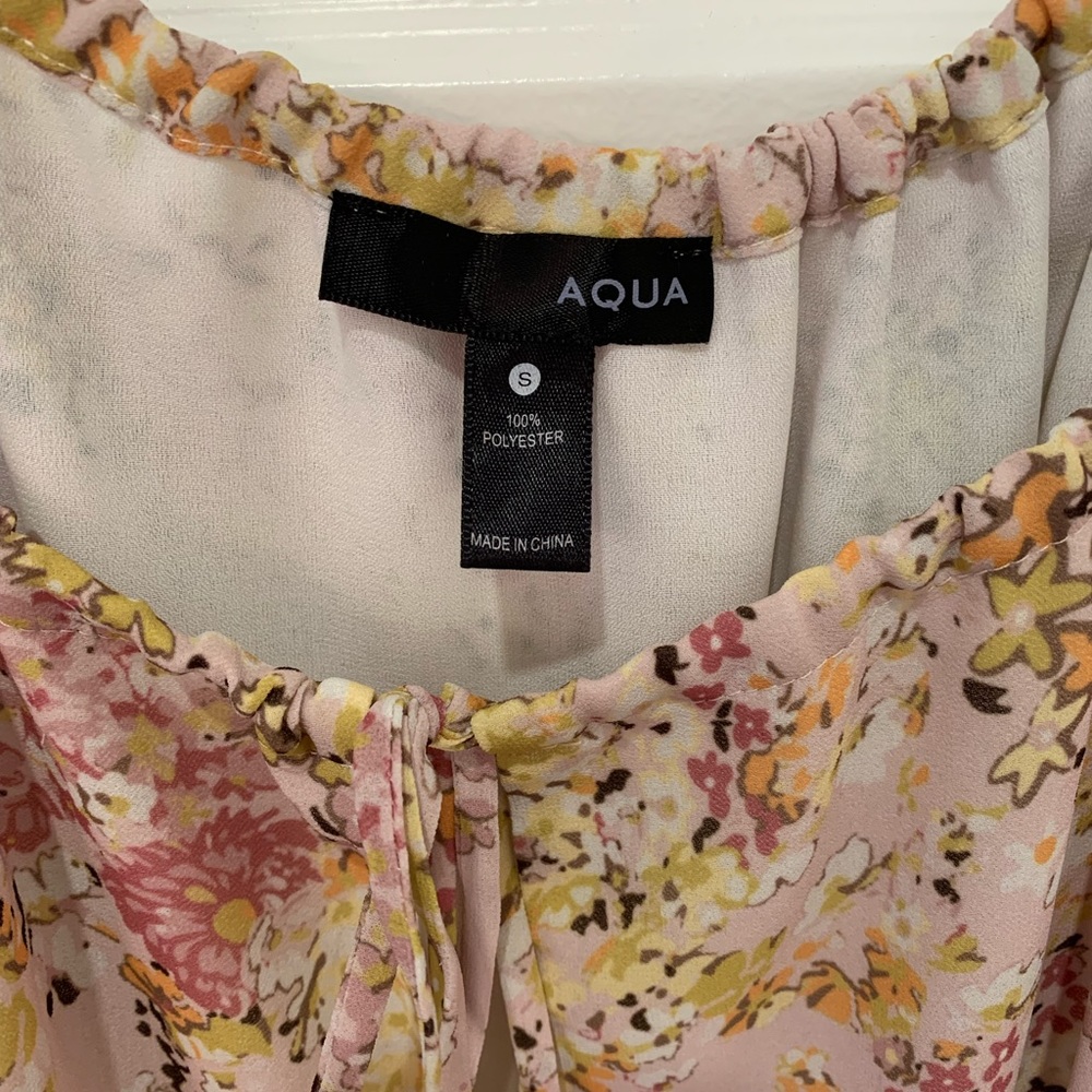 Small floral print aqua dress